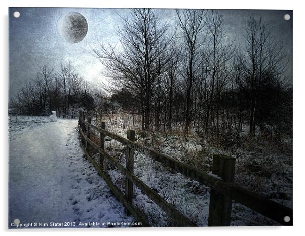 Snow Moon Acrylic by Kim Slater