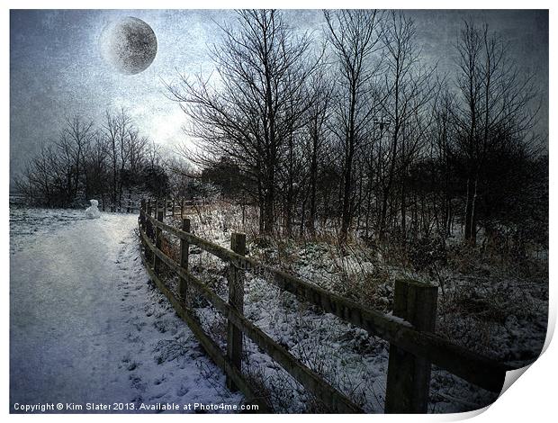 Snow Moon Print by Kim Slater