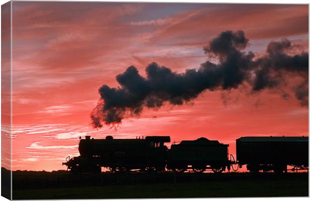 Steam Sunset Silhouette Canvas Print by Ian Duffield