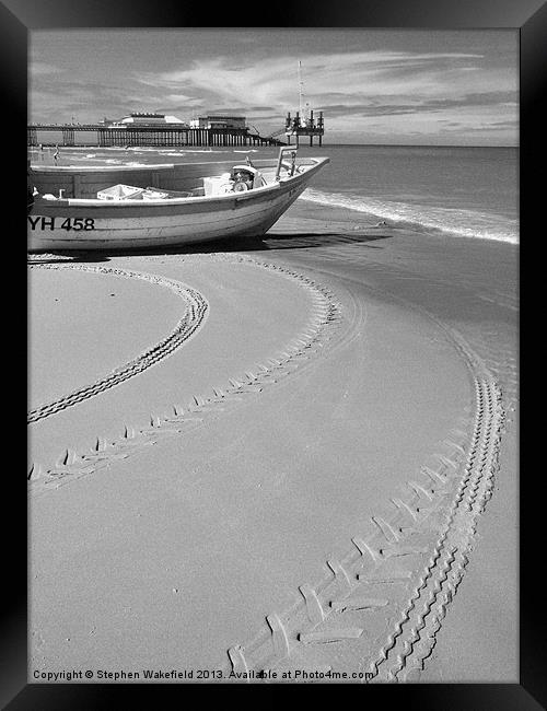 Tracks in the Sand Framed Print by Stephen Wakefield