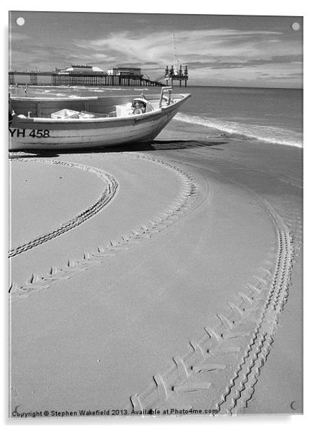 Tracks in the Sand Acrylic by Stephen Wakefield