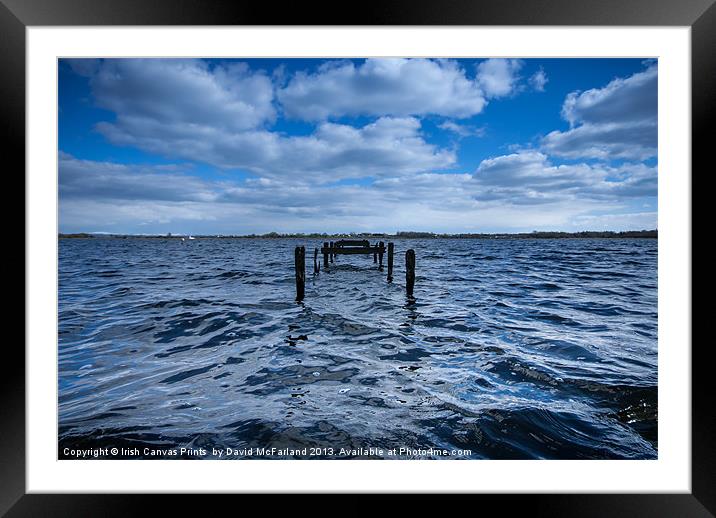 Old jetty on Lough Neagh Framed Mounted Print by David McFarland