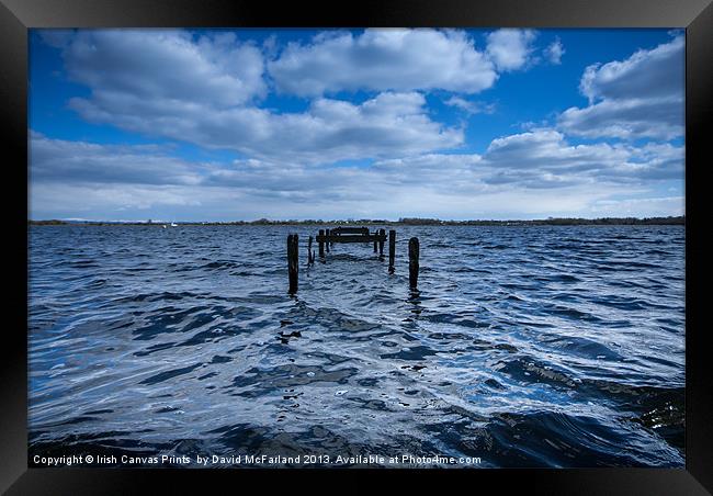 Old jetty on Lough Neagh Framed Print by David McFarland