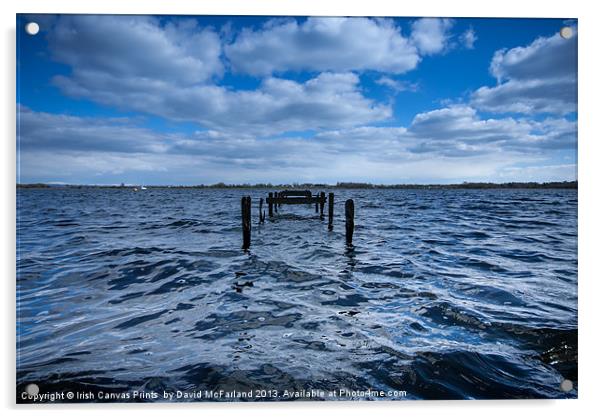 Old jetty on Lough Neagh Acrylic by David McFarland