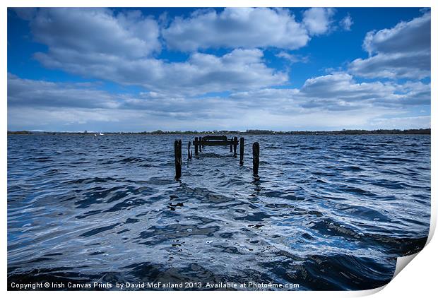 Old jetty on Lough Neagh Print by David McFarland