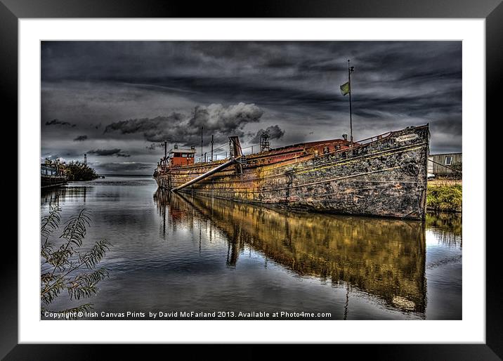 Lough Neagh Sand Barge Framed Mounted Print by David McFarland