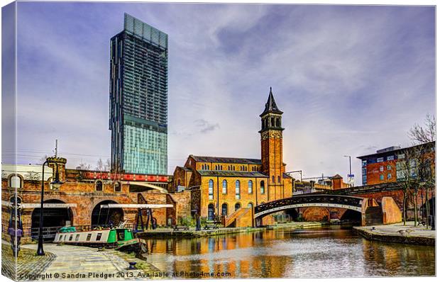 Castlefield Architecture Canvas Print by Sandra Pledger