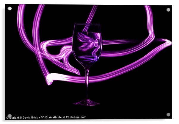 Glass with Purple Swirl Acrylic by David Bridge