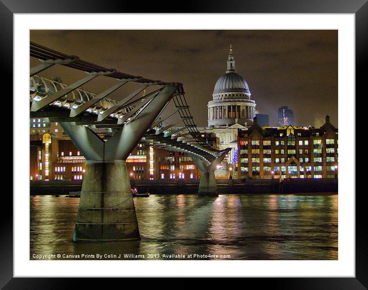 St Pauls Catherderal And Millenium Footbridge Framed Mounted Print by Colin Williams Photography
