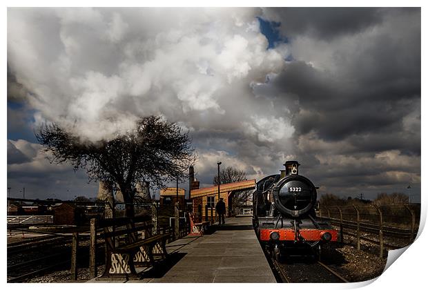 GWR Steam Train at Platform Print by Oxon Images