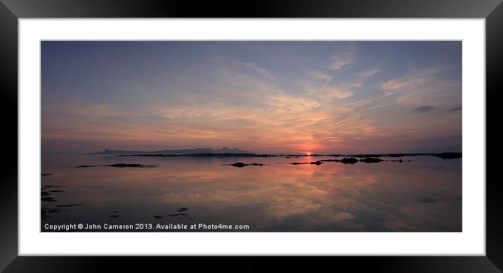 Sunset from Arisaig. Framed Mounted Print by John Cameron