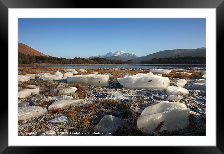 Ben Nevis from Inverscaddle Bay Framed Mounted Print by John Cameron