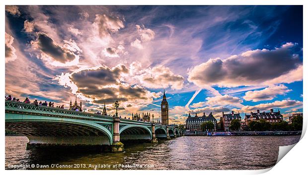 Westminster Bridge Print by Dawn O'Connor