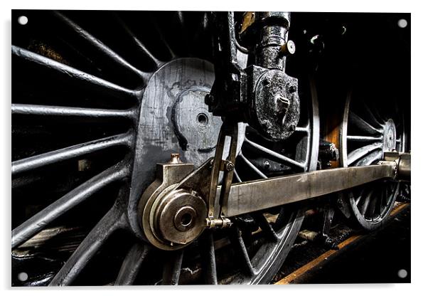 Steam Train Wheels Acrylic by Oxon Images
