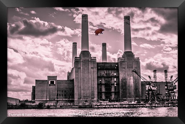 Pink Floyd Pig at Battersea Framed Print by Dawn O'Connor
