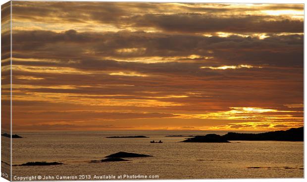 Sunset from Traigh,Arisaig. Canvas Print by John Cameron
