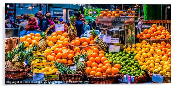 Borough Market Fruit Acrylic by Dawn O'Connor