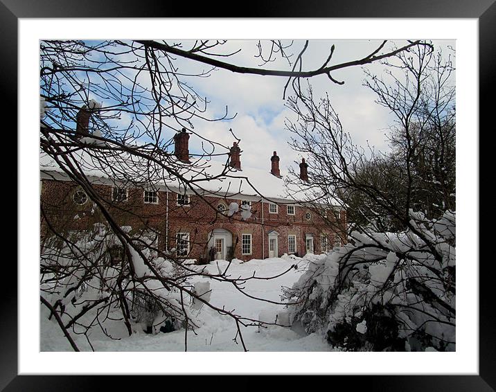 Terrace houses in winter Framed Mounted Print by Jack Parry