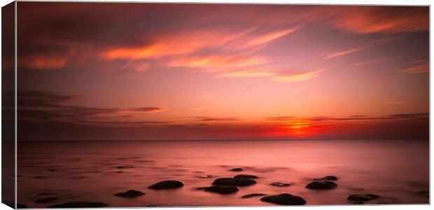 Hunstanton Sunset Canvas Print by Simon Wrigglesworth