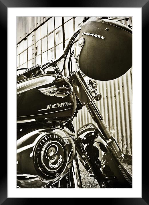 Harley Davidson Framed Mounted Print by Dawn Cox