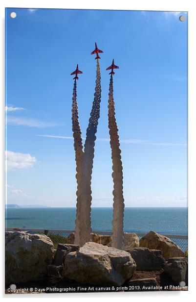 Red Arrows Memorial Acrylic by Chris Day