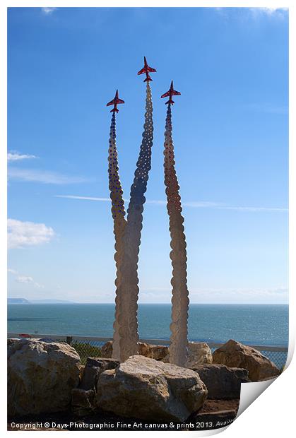 Red Arrows Memorial Print by Chris Day