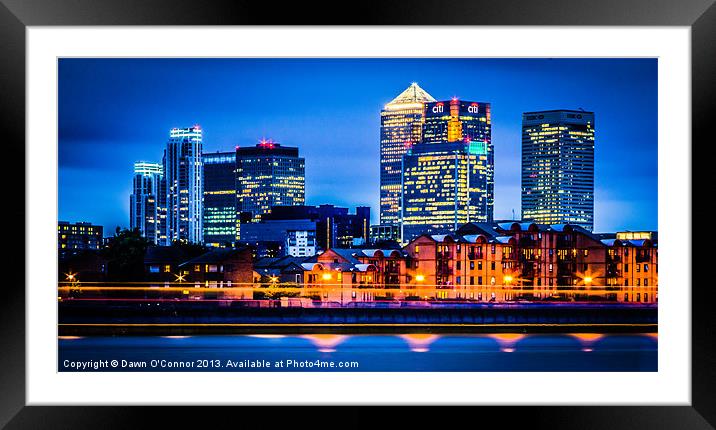 London Docklands Framed Mounted Print by Dawn O'Connor