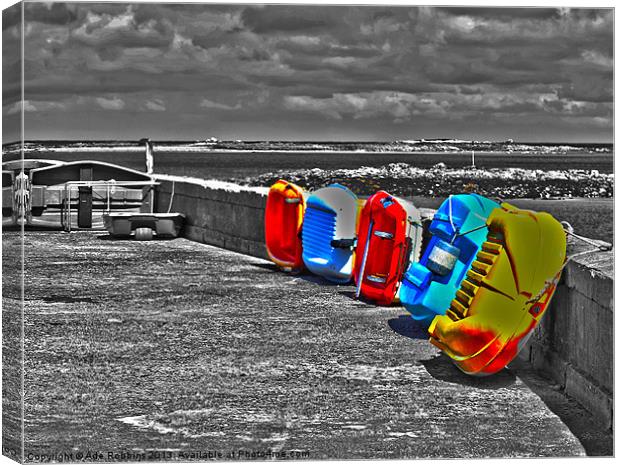 Multi Coloured Boats Canvas Print by Ade Robbins