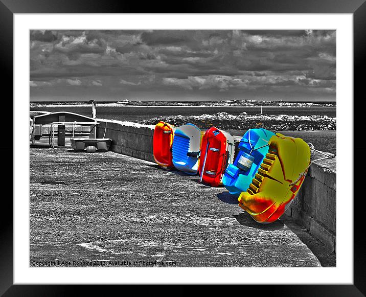 Multi Coloured Boats Framed Mounted Print by Ade Robbins