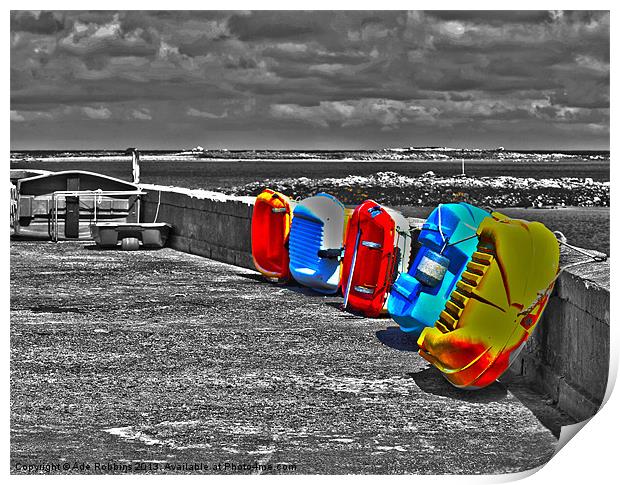 Multi Coloured Boats Print by Ade Robbins