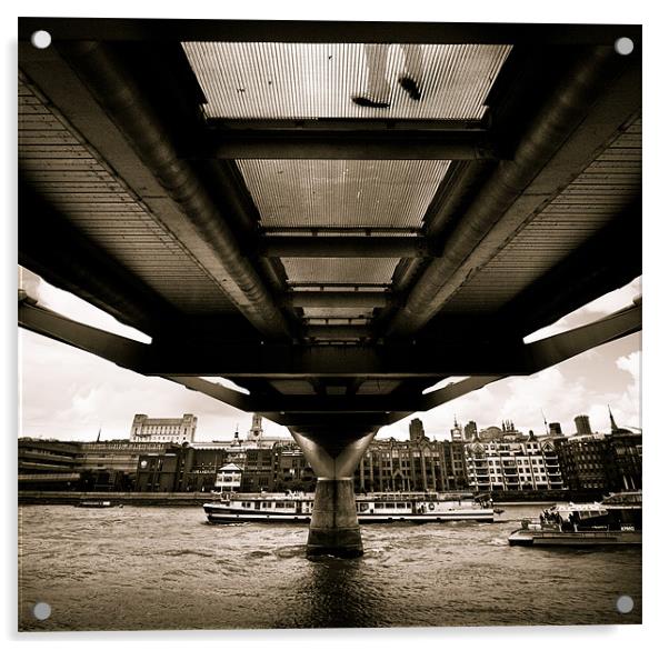 Man on Bridge Acrylic by Paula Puncher