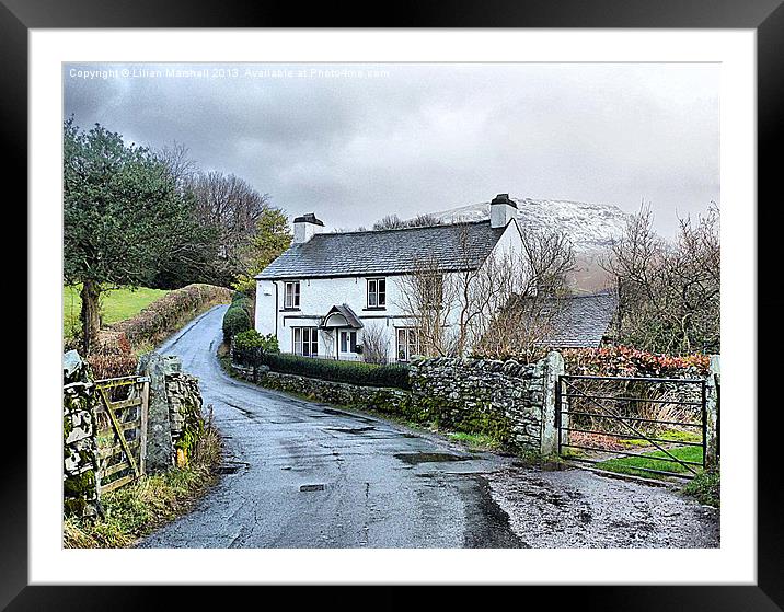 Down the Lane. Framed Mounted Print by Lilian Marshall