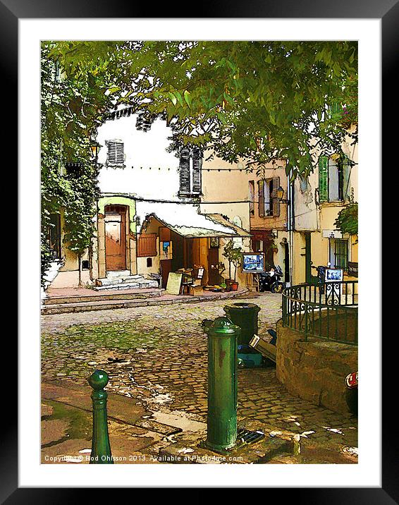 Streets of old St Tropez Framed Mounted Print by Rod Ohlsson