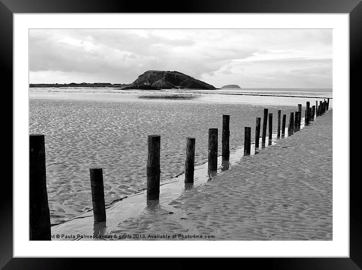 Arty beach view to Brean Down Framed Mounted Print by Paula Palmer canvas