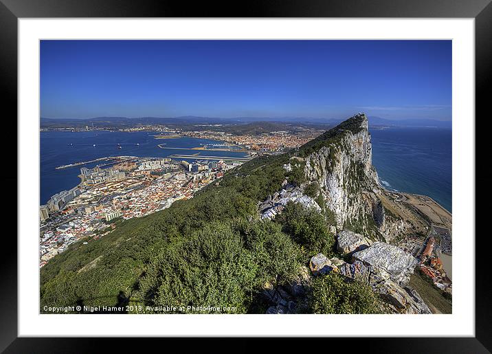 Top Of The Rock Of Gibraltar Framed Mounted Print by Wight Landscapes