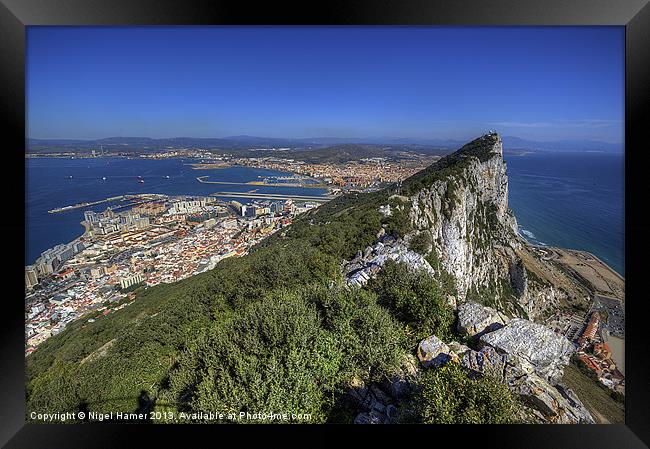 Top Of The Rock Of Gibraltar Framed Print by Wight Landscapes