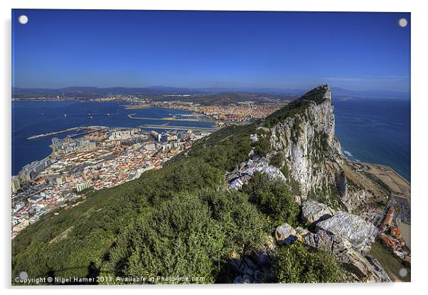 Top Of The Rock Of Gibraltar Acrylic by Wight Landscapes