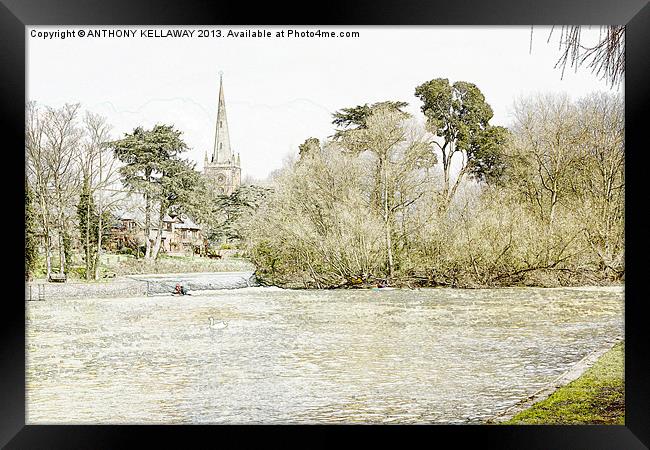 STRATFORD UPON AVON PENCIL PICTURE Framed Print by Anthony Kellaway