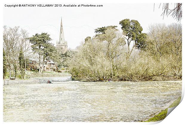 STRATFORD UPON AVON PENCIL PICTURE Print by Anthony Kellaway