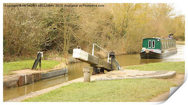 APPROACHING THE LOCK Print by Anthony Kellaway