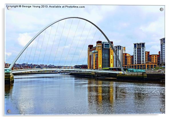 Gateshead Millennium Bridge Acrylic by George Young
