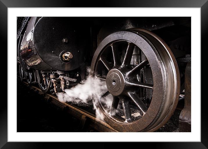 Steel Wheel and Steam valves Framed Mounted Print by Oxon Images
