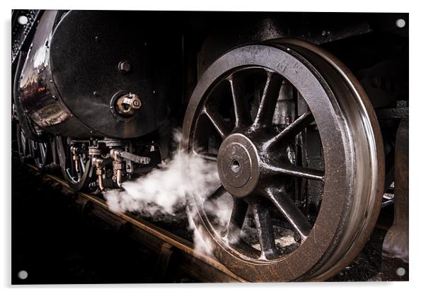 Steel Wheel and Steam valves Acrylic by Oxon Images