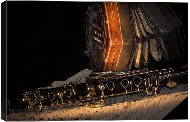 The Clarinet and the Concertina Canvas Print by Ann Garrett