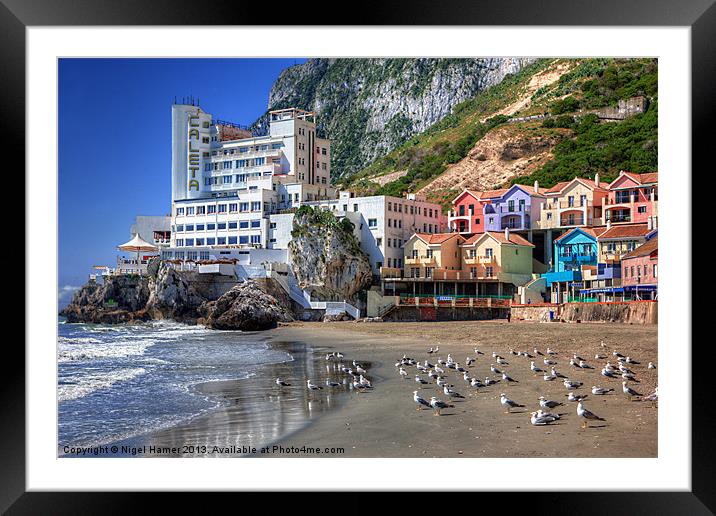 Caleta Hotel At Catalan Bay Gibraltar Framed Mounted Print by Wight Landscapes