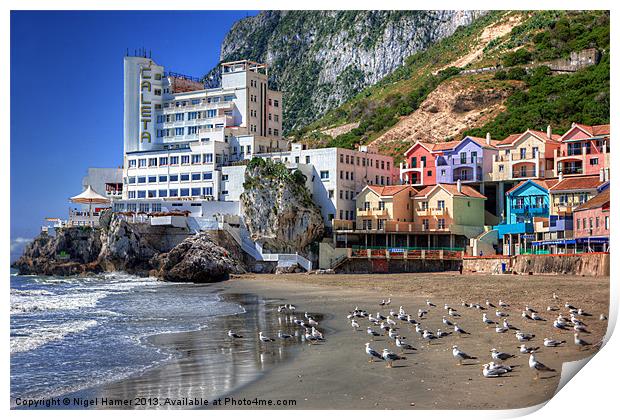 Caleta Hotel At Catalan Bay Gibraltar Print by Wight Landscapes