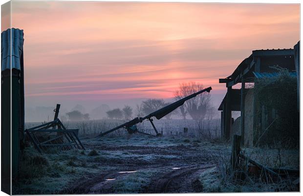 Dawn on the Farm Canvas Print by John Dunbar