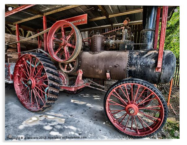 steam tractor Acrylic by Jo Beerens