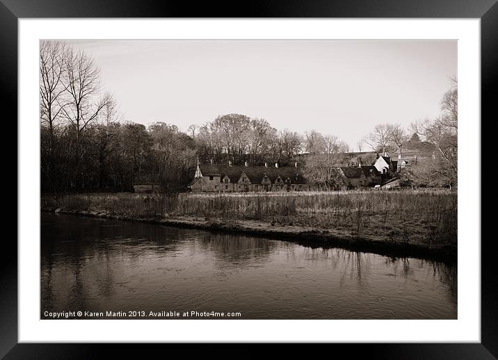 Arlington Row and River Coln Framed Mounted Print by Karen Martin