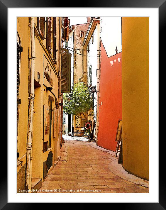 Streets of old St Tropez 2 Framed Mounted Print by Rod Ohlsson